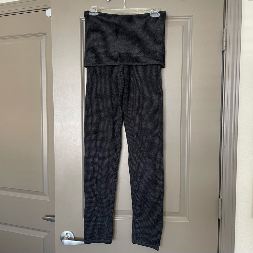 Lululemon Gray Citta Knit Pants Yoga Size 4/6 Foldover Waist Boolux
